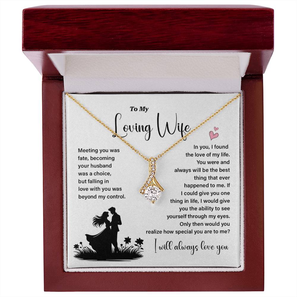 To My Loving Wife Necklace Gift with Love Card