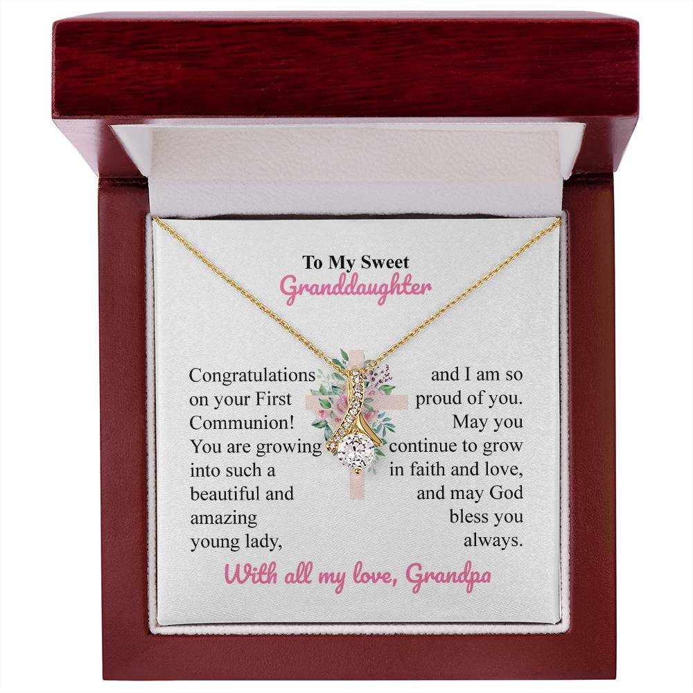 Granddaughter First Communion Gift from Grandpa – Cross Card