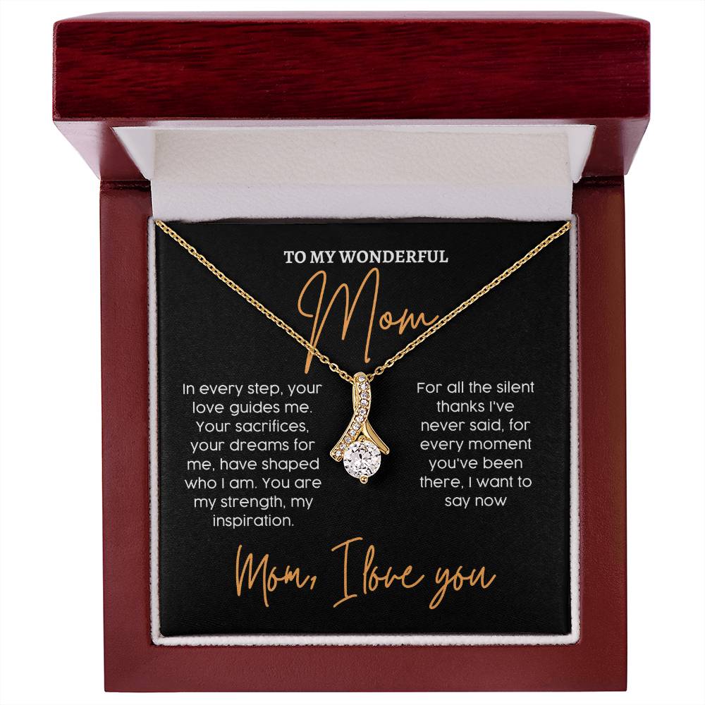 To My Wonderful Mom, Unique Mother’s Day Love Necklace Unique Engraved Mother's Day Pendant Unique Mother's Day Love Message Pendant Dreams For Me Necklace Appreciation Necklace Gift Gratitude Jewelry