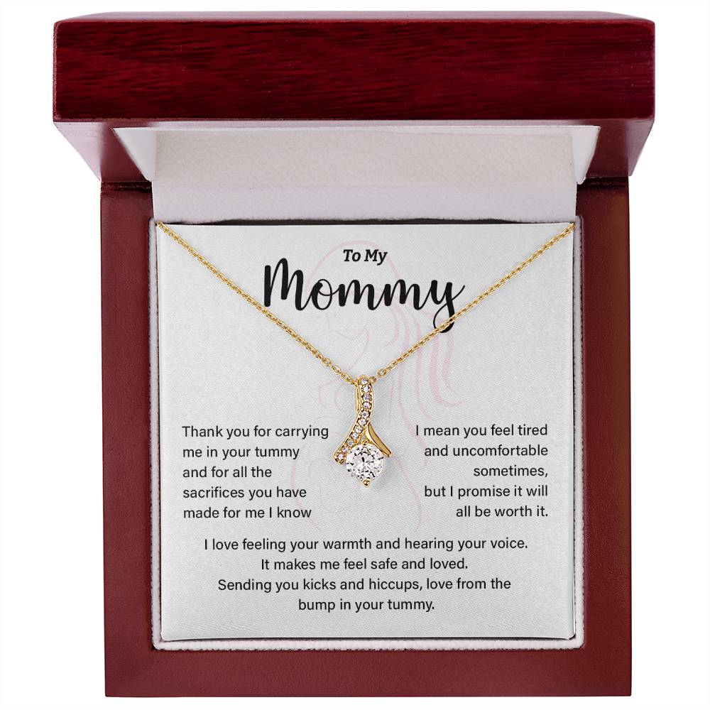 To My Mommy Necklace – Baby Bump Gift with Card