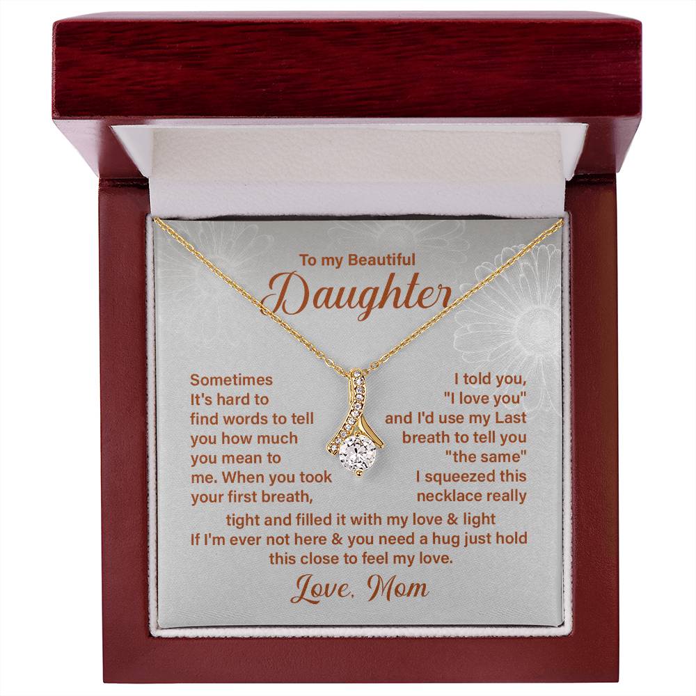 Daughter Necklace Gift from Mom – Message Card and Gift Box