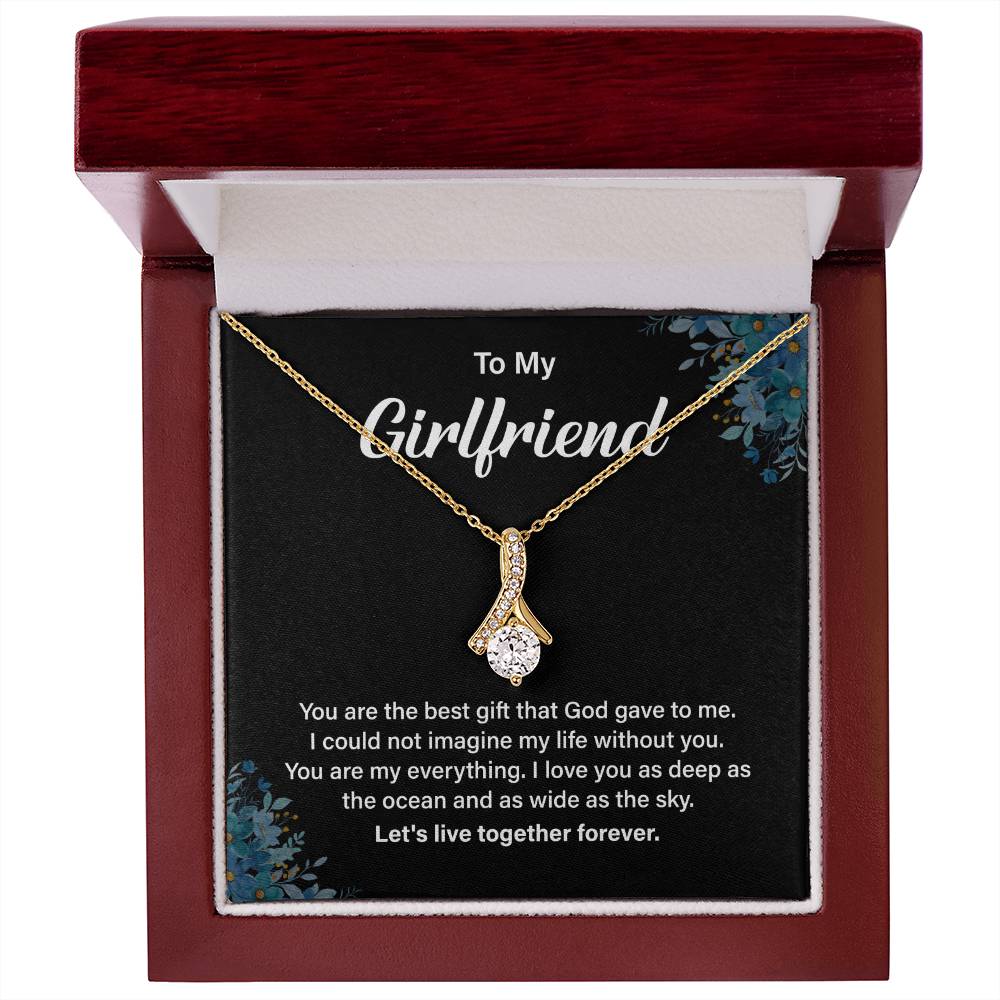 Girlfriend Gift Necklace with Heartfelt Message Card