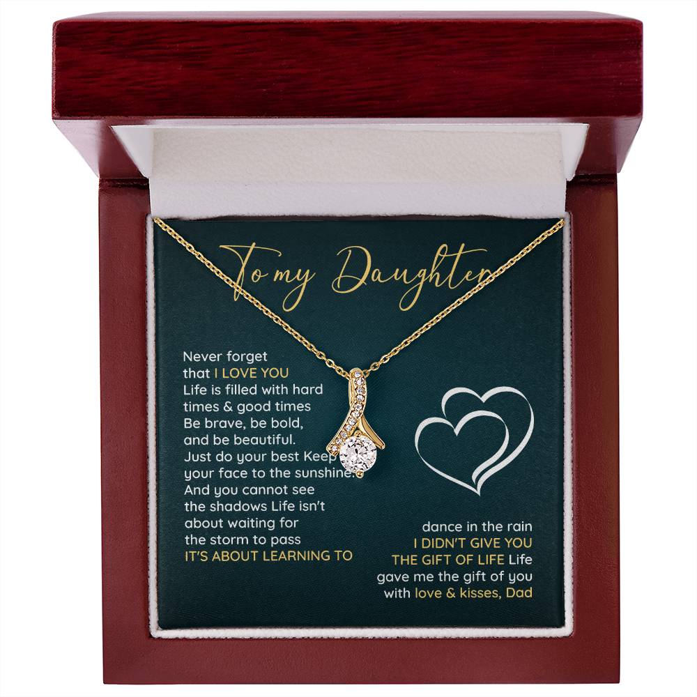 Daughter Gift Necklace from Dad with Message Card