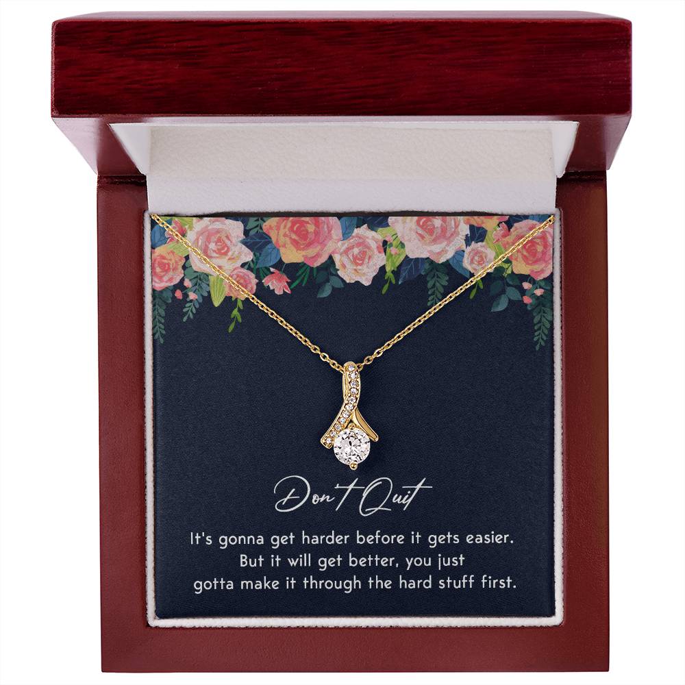 Don't Quit Meaningful Gift Don't Quit Necklace Supportive Gift You Are Strong Necklace Cancer Survivor Jewelry Stronger Necklace Braver Necklace Breast Cancer Necklace For Soulmate Motivational Jewelry Emotional Connection Necklace Never Give Up Necklace