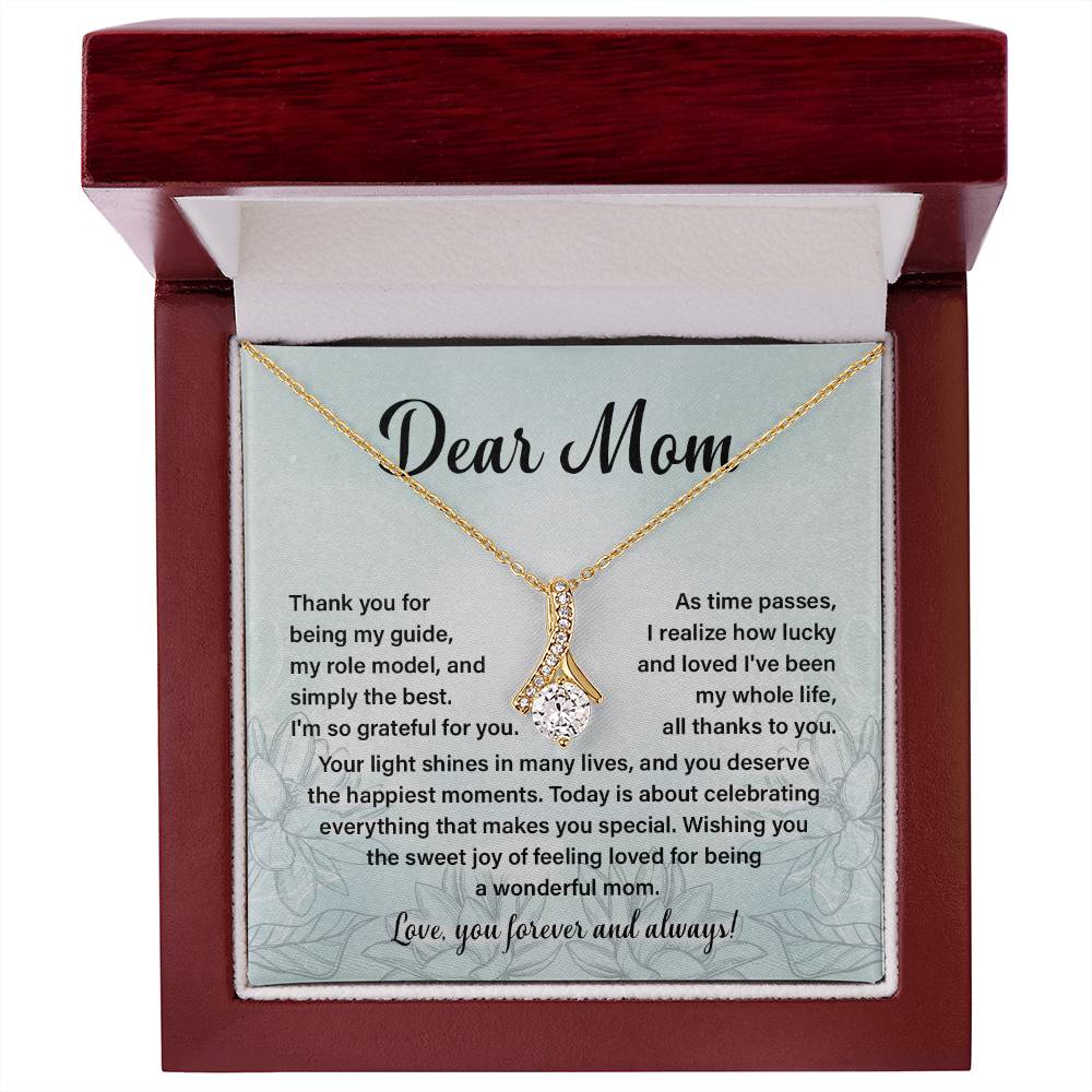 Dear Mom, Guide Pendant For Her Heartfelt Necklace For Love Role Model Jewelry For Mom Thank You Gift Sentimental Necklace Sweet Gift For A Special Woman Appreciation Necklace For Her Thoughtful Gift Sentimental Pendant