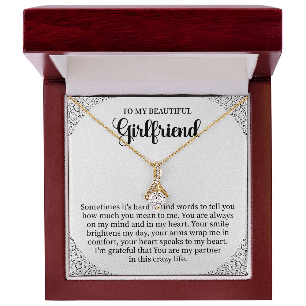 Girlfriend Necklace Gift with Heartfelt Message Card