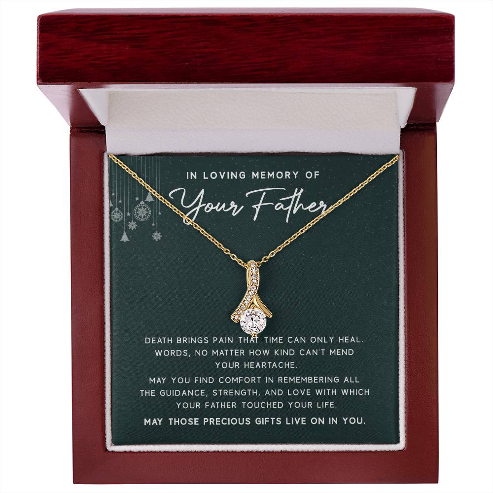 Memorial Jewelry Gift for Loss of Father with Message Card
