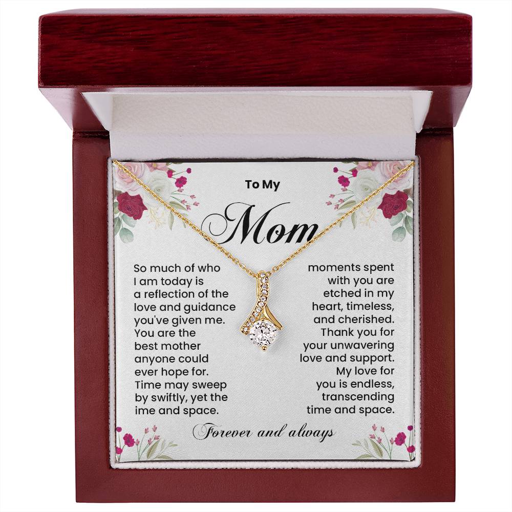 Mom Necklace Gift from Daughter with Heartfelt Card