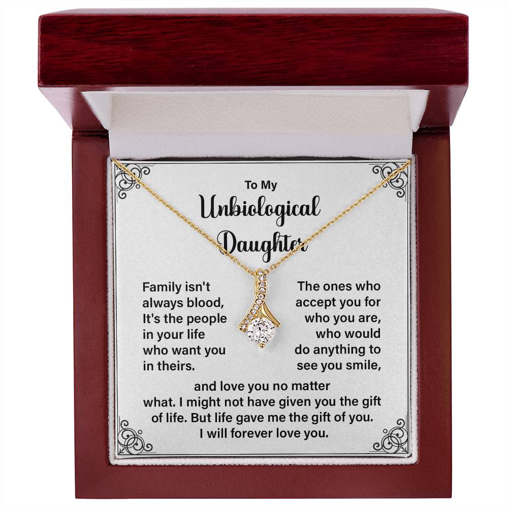 Unbiological Daughter Necklace with Gift Box