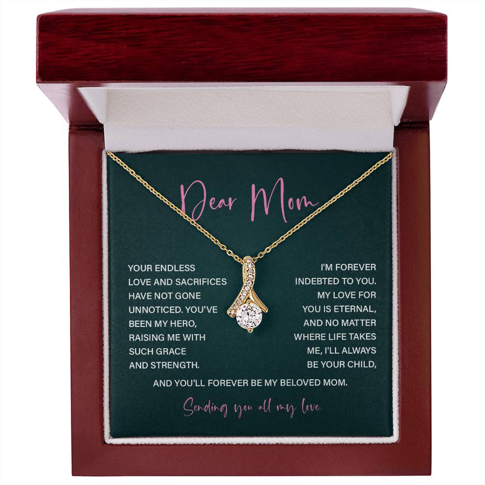 Dear Mom Mother’s Day Necklace For Mom Sentimental Birthday Gift Sentimental Anniversary Gift Christmas Jewelry Gift Best Thank You Gift  Special Necklace Jewelry Gift With Message Card