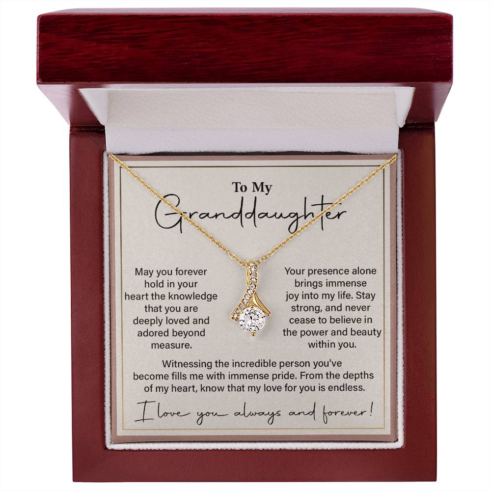 Granddaughter Gift Necklace with Heartfelt Love Message