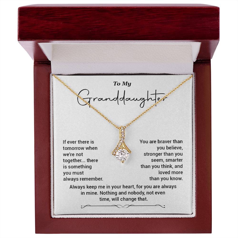 To My Granddaughter Necklace Gift – Always in My Heart Message
