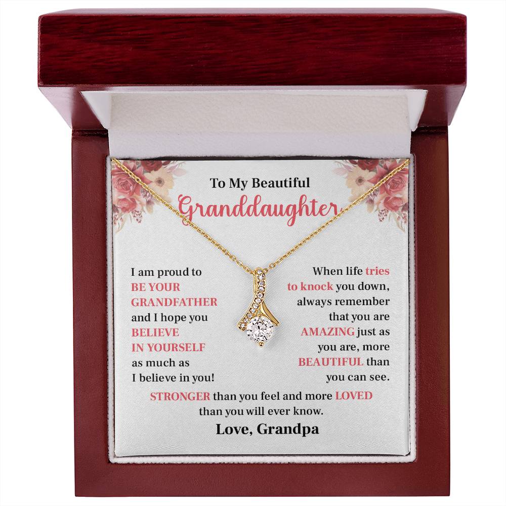 Grandpa to Granddaughter Necklace – You Are Loved & Strong
