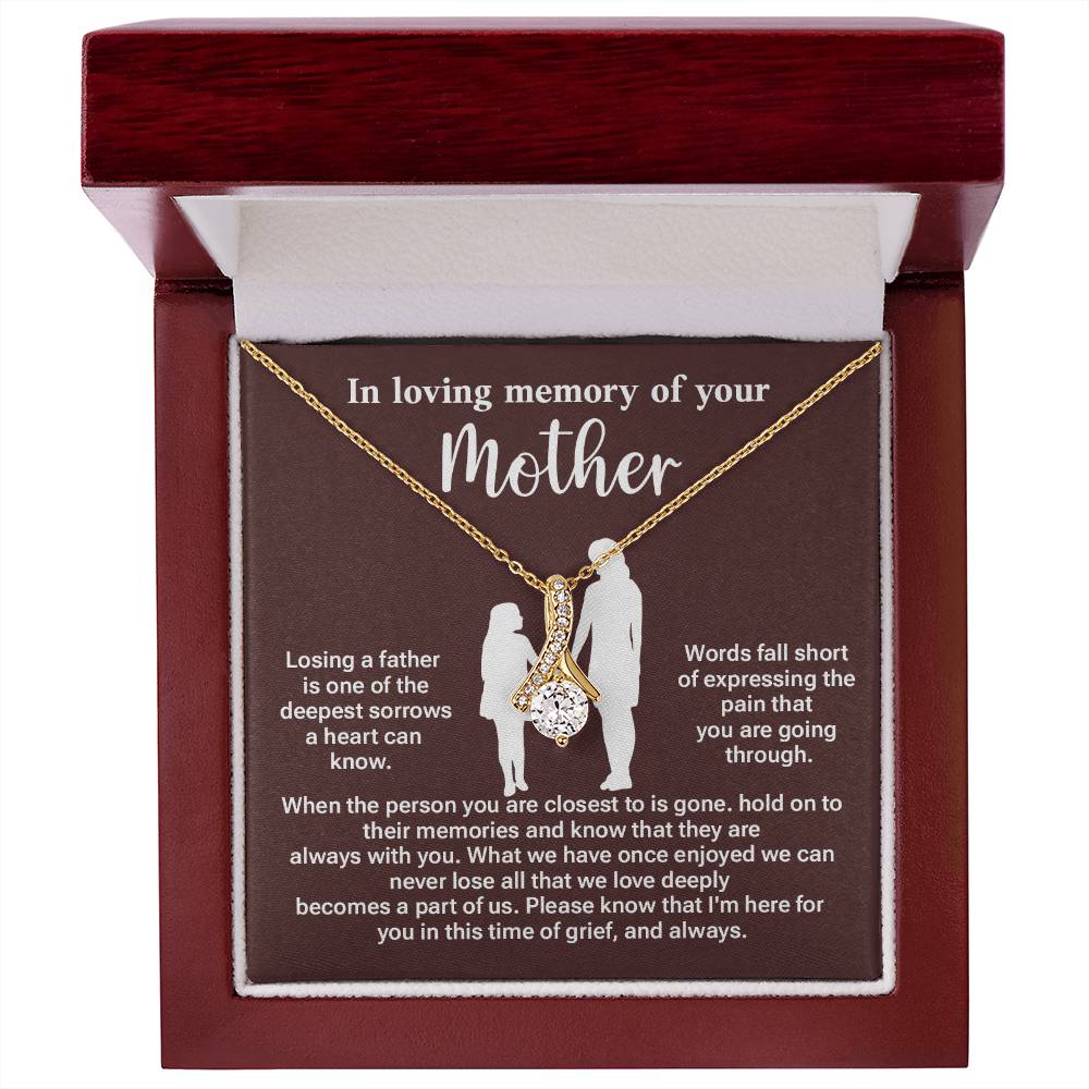 Memorial Necklace for Loss of Mother – Sympathy Gift with Message Card