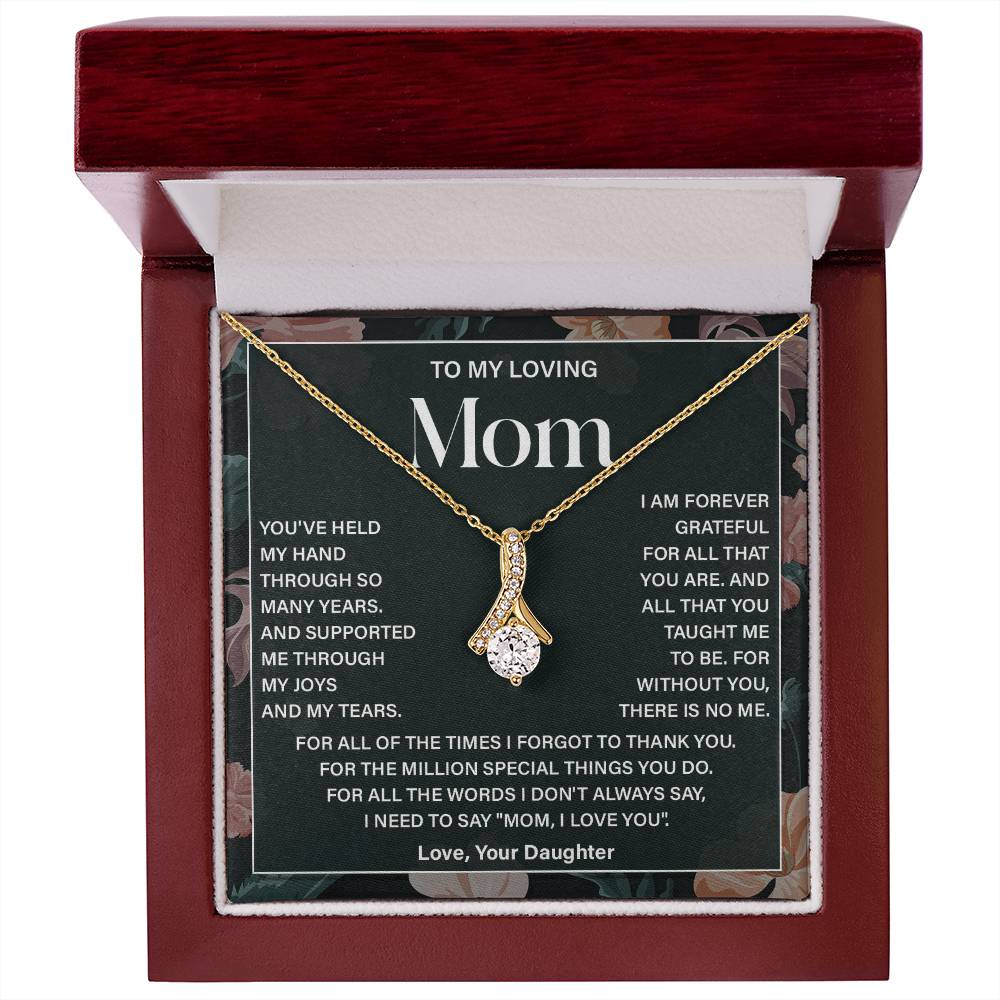 Daughter to Mom Necklace Gift with Message Card