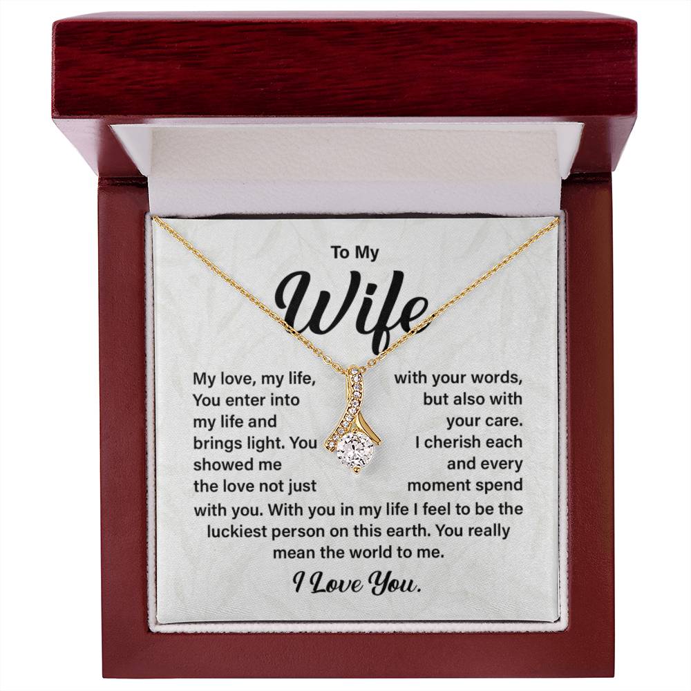 Wife Necklace Gift with Love Message Card