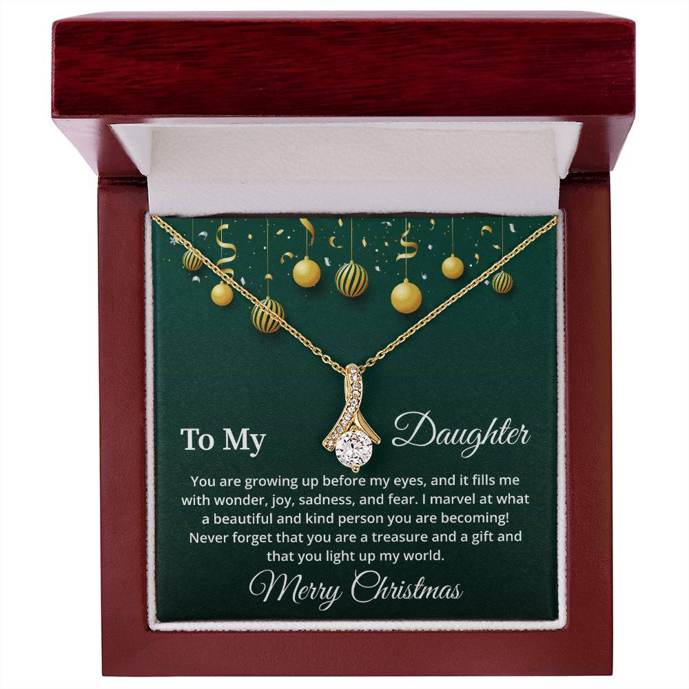 Christmas Necklace for Daughter Gift Box with Message Card