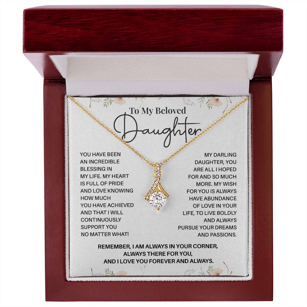 Beloved Daughter Gift Necklace with Message Card