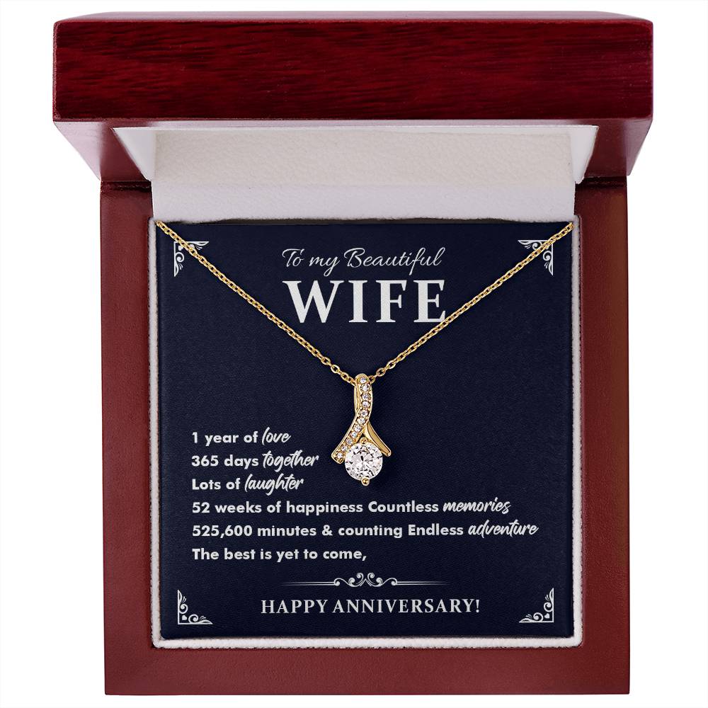 1st Anniversary Necklace Gift for Wife – Elegant Box