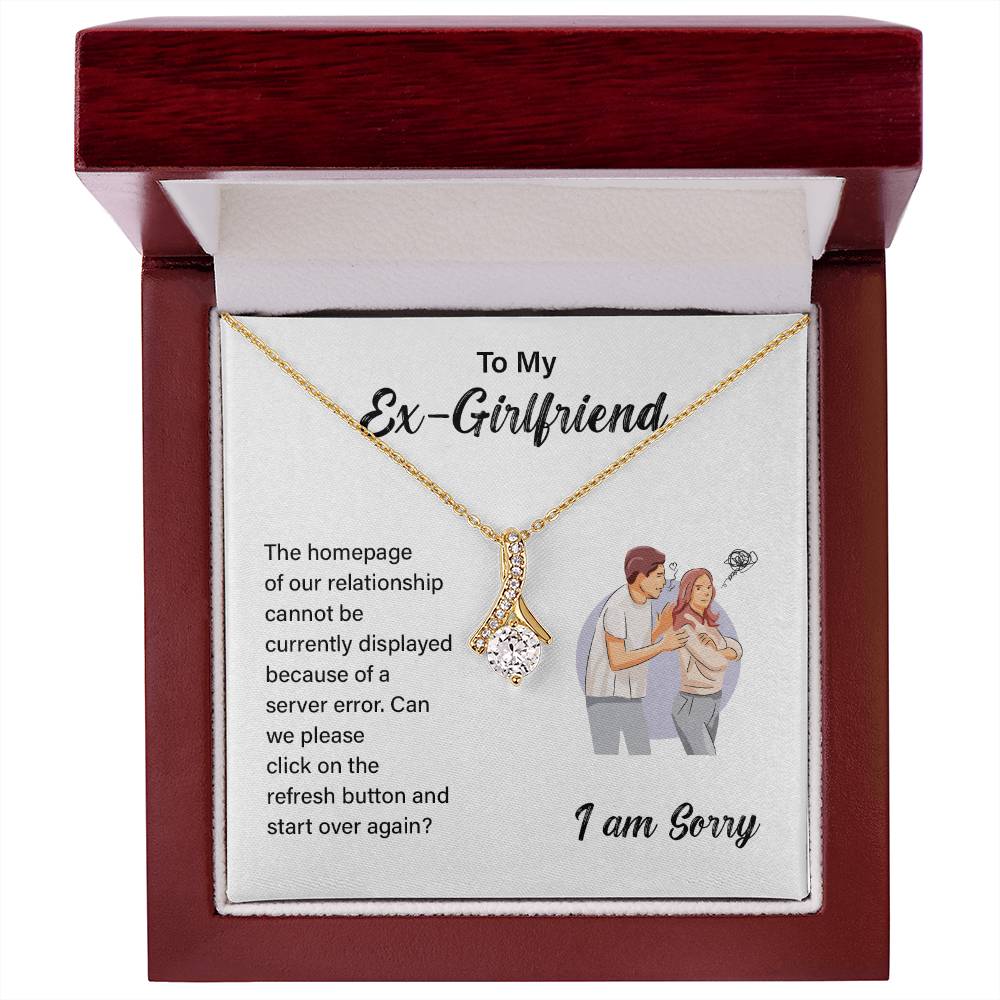Funny Ex-Girlfriend Apology Necklace with Gift Card