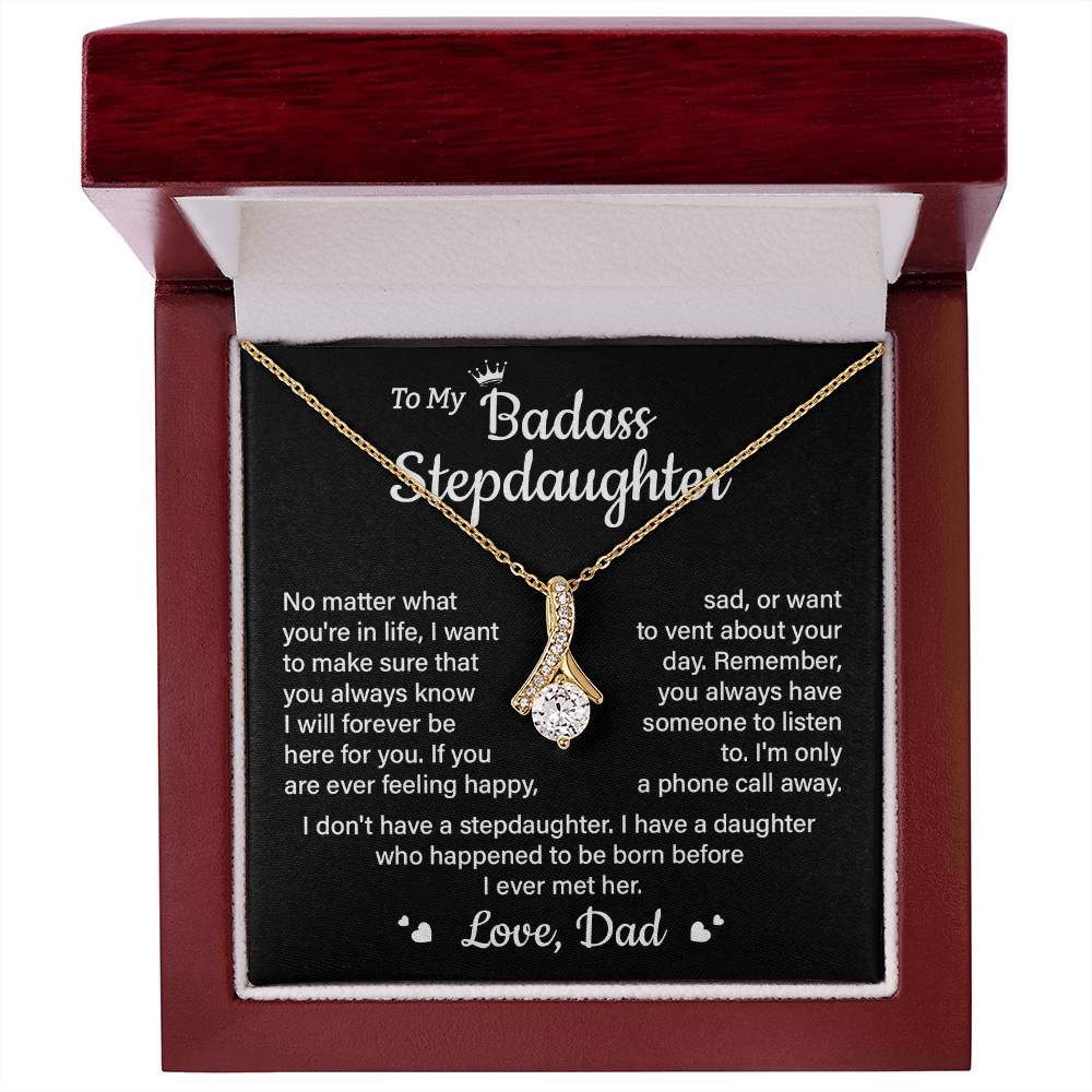 To My Badass Stepdaughter – Dad to Daughter Pendant Gift