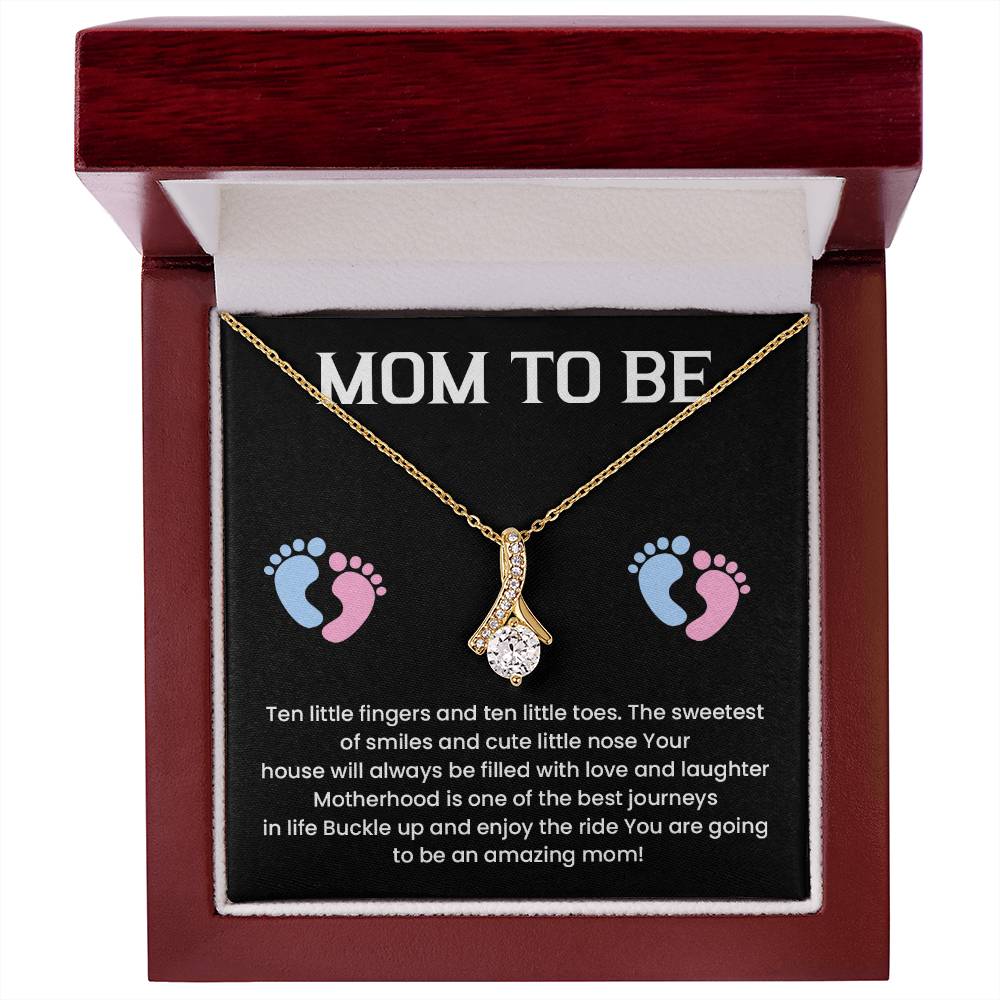 Gift for Mom to Be – Necklace with Message Card and Box
