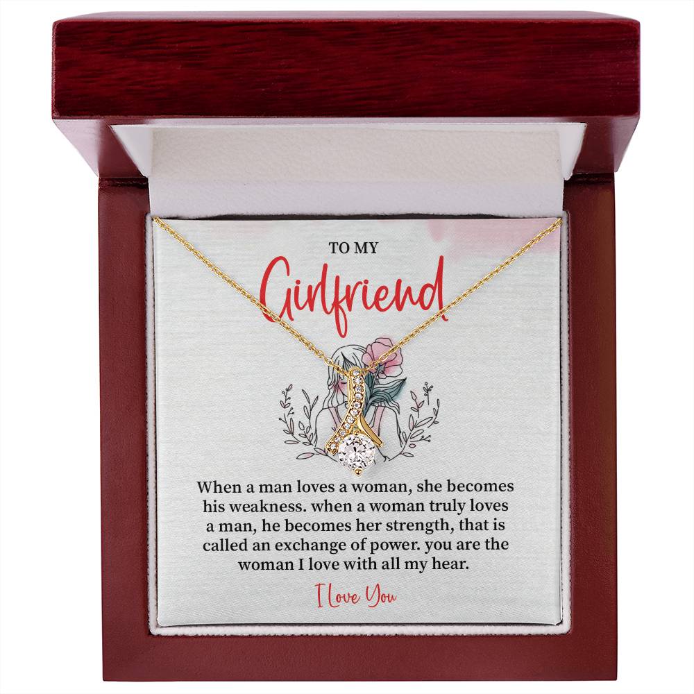 Romantic Necklace for Girlfriend – I Love You Message Card