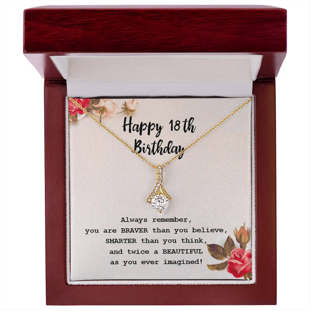 18th Birthday Gift Necklace – Elegant CZ Pendant