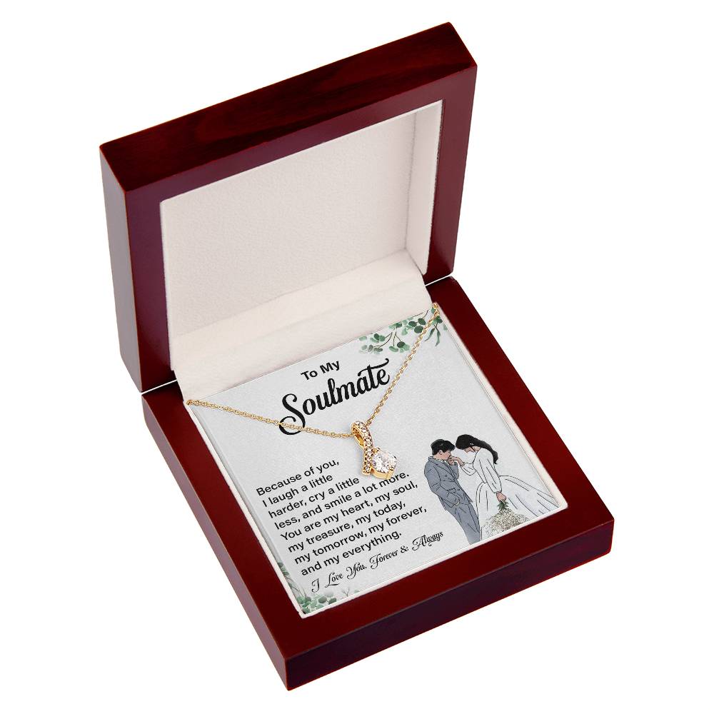 Soulmate Pendant Necklace Gift with Message Card