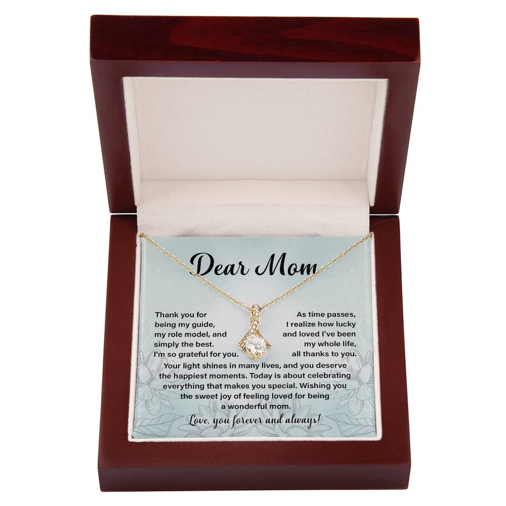 Dear Mom, Guide Pendant For Her Heartfelt Necklace For Love Role Model Jewelry For Mom Thank You Gift Sentimental Necklace Sweet Gift For A Special Woman Appreciation Necklace For Her Thoughtful Gift Sentimental Pendant