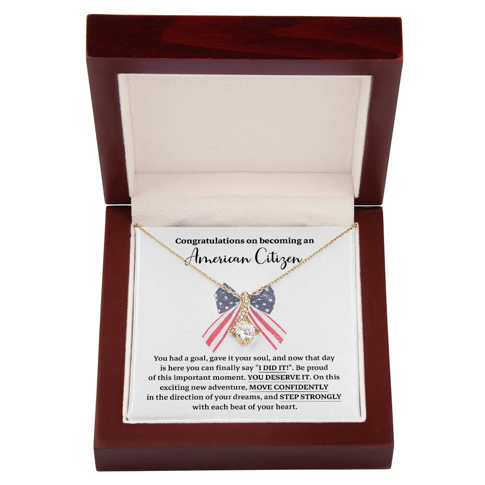 Congratulations Necklace For New American Citizen Necklace For New American Citizen Necklace With Citizenship Message  Gift For New American Adventure Necklace For U.s. Patriot Achievement Necklace For New U.s. Citizen Journey