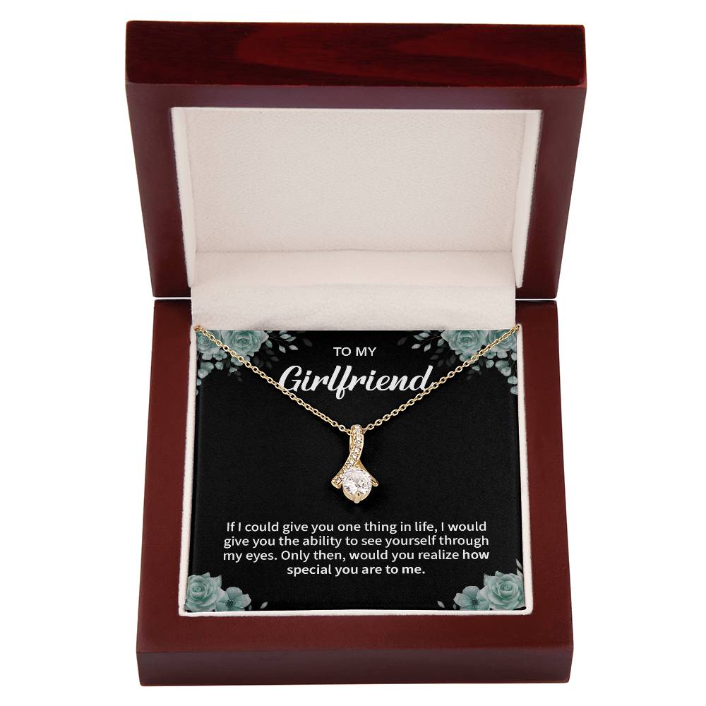 To My Girlfriend Necklace – Jewelry Gift with Message Card