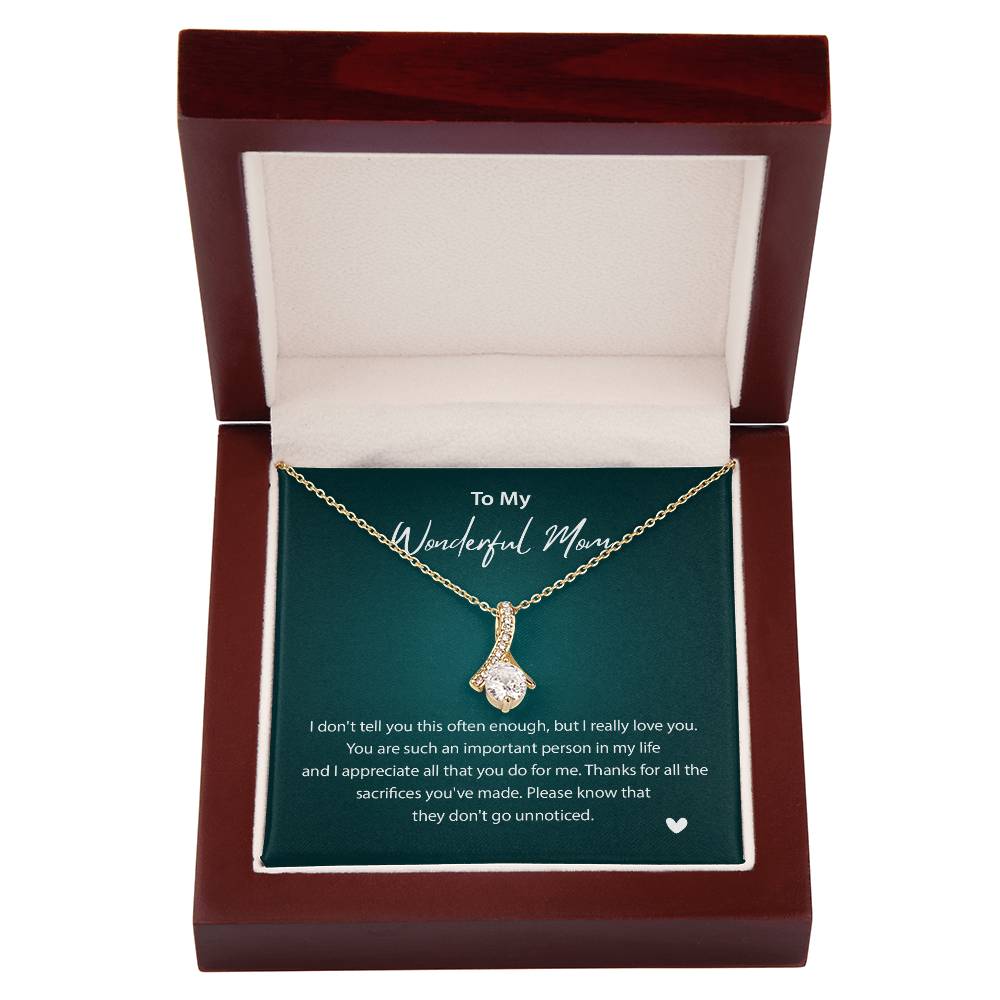 To My Wonderful Mom Wonderful Mom Necklace Gift Unique Gift For Mother-child Bond Unique Gift For Mother-child Bond Necklace For Family Bond Thoughtful Gift For Mother-child Bond Spiritual Bond With Mom Necklace Spiritual Bond With Mom Necklace