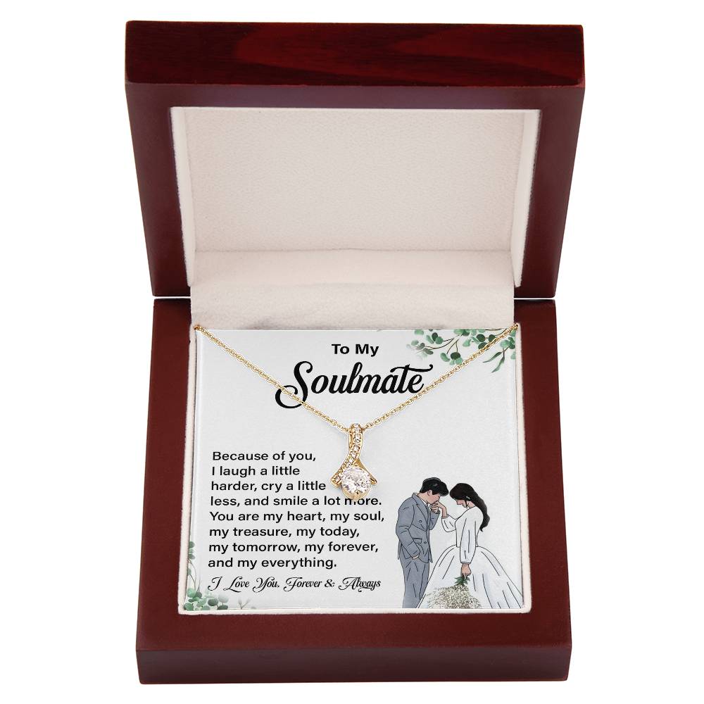 Soulmate Pendant Necklace Gift with Message Card