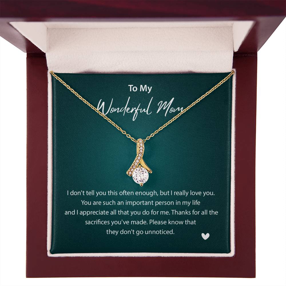 To My Wonderful Mom Wonderful Mom Necklace Gift Unique Gift For Mother-child Bond Unique Gift For Mother-child Bond Necklace For Family Bond Thoughtful Gift For Mother-child Bond Spiritual Bond With Mom Necklace Spiritual Bond With Mom Necklace