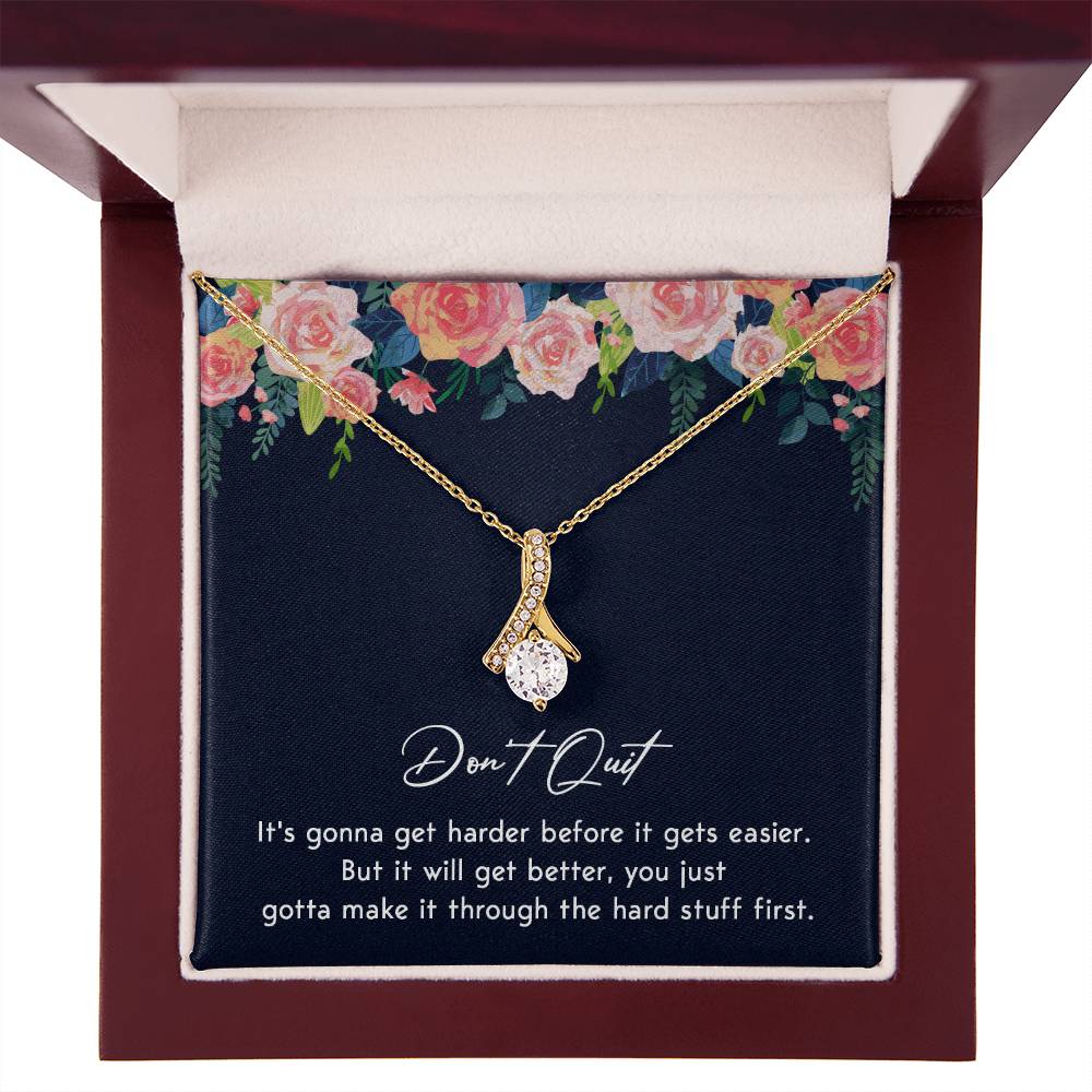 Don't Quit Meaningful Gift Don't Quit Necklace Supportive Gift You Are Strong Necklace Cancer Survivor Jewelry Stronger Necklace Braver Necklace Breast Cancer Necklace For Soulmate Motivational Jewelry Emotional Connection Necklace Never Give Up Necklace