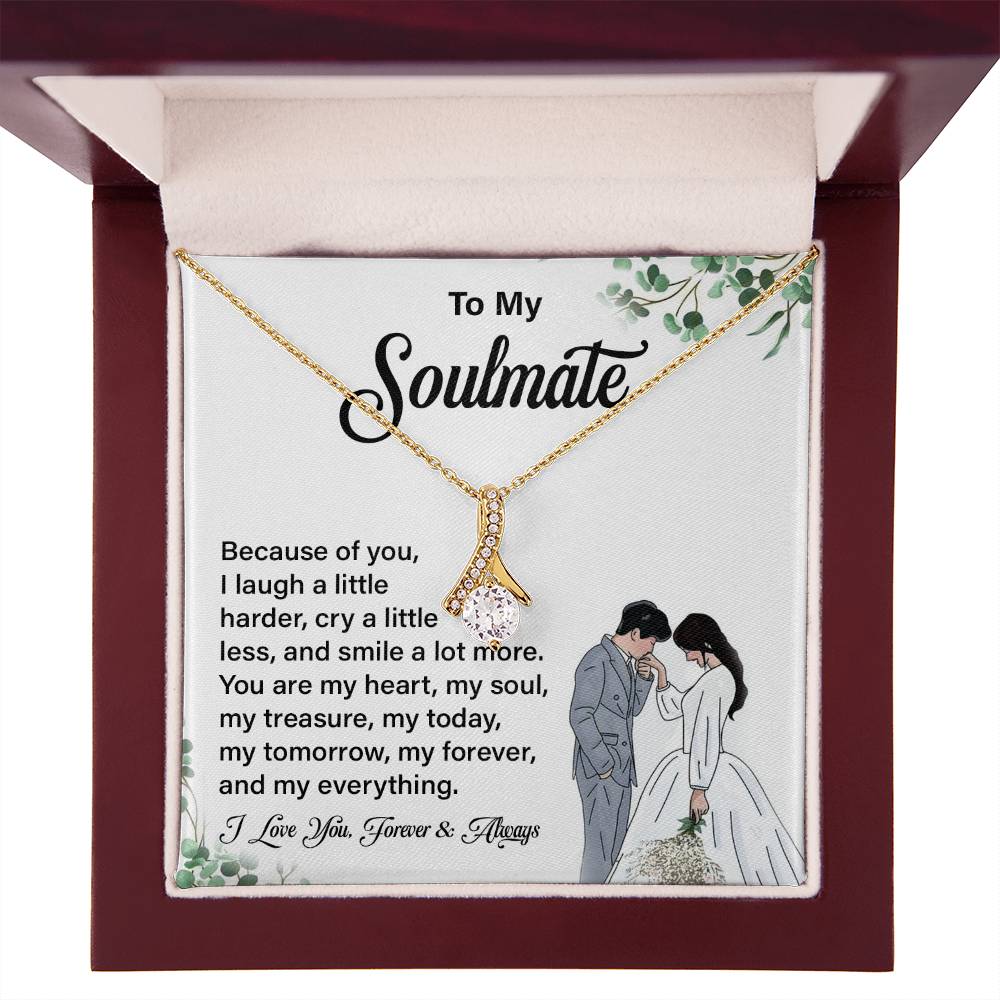 Soulmate Pendant Necklace Gift with Message Card