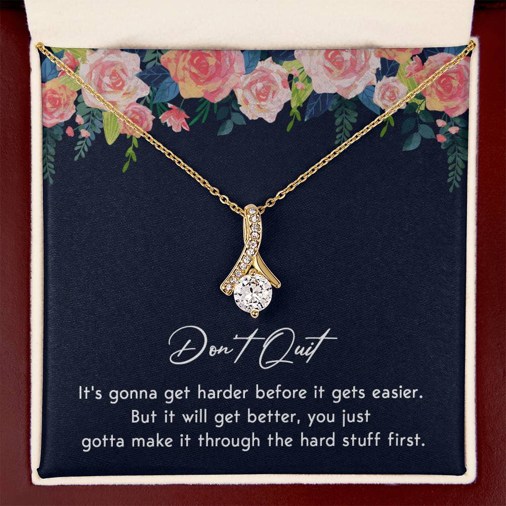 Don't Quit Meaningful Gift Don't Quit Necklace Supportive Gift You Are Strong Necklace Cancer Survivor Jewelry Stronger Necklace Braver Necklace Breast Cancer Necklace For Soulmate Motivational Jewelry Emotional Connection Necklace Never Give Up Necklace