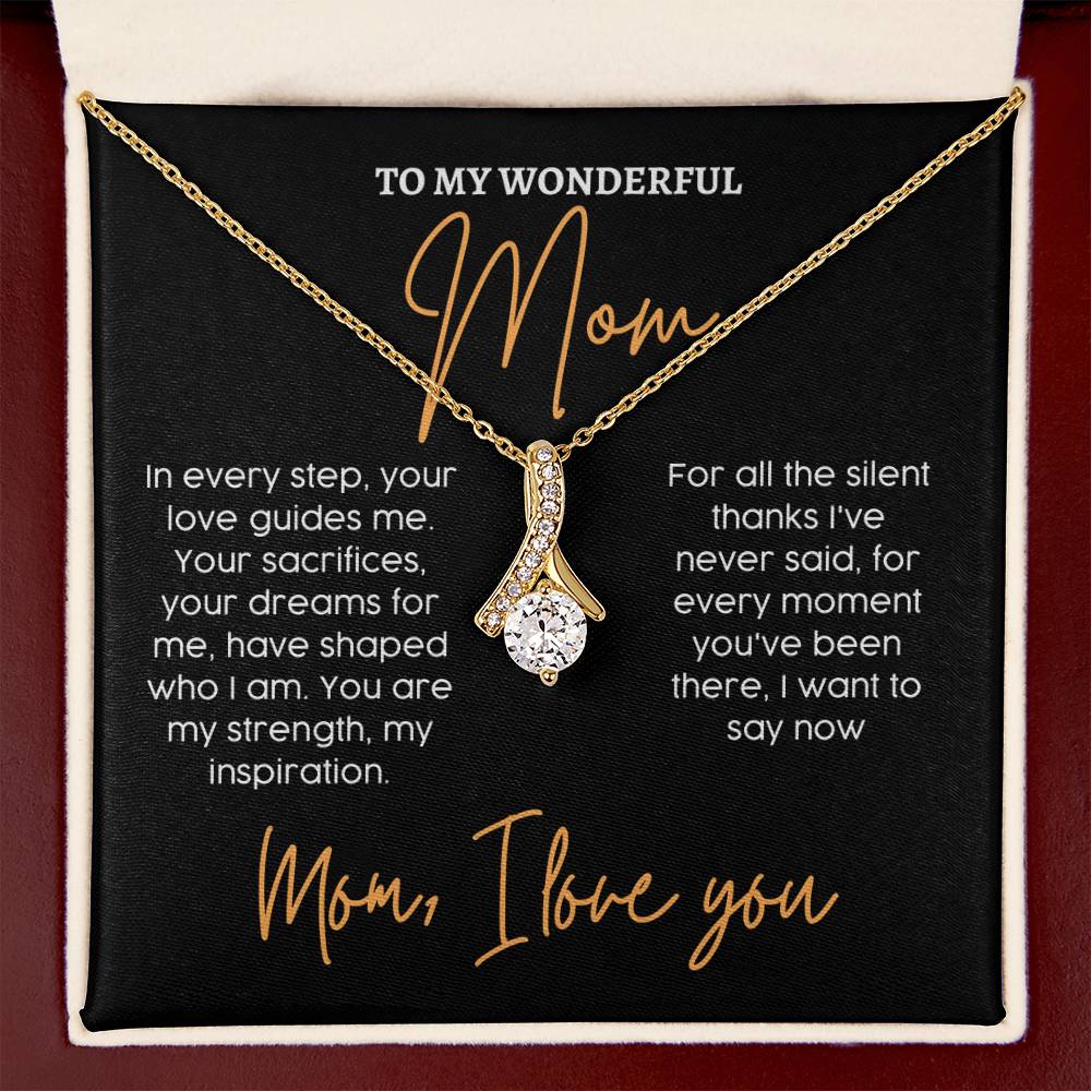 To My Wonderful Mom, Unique Mother’s Day Love Necklace Unique Engraved Mother's Day Pendant Unique Mother's Day Love Message Pendant Dreams For Me Necklace Appreciation Necklace Gift Gratitude Jewelry