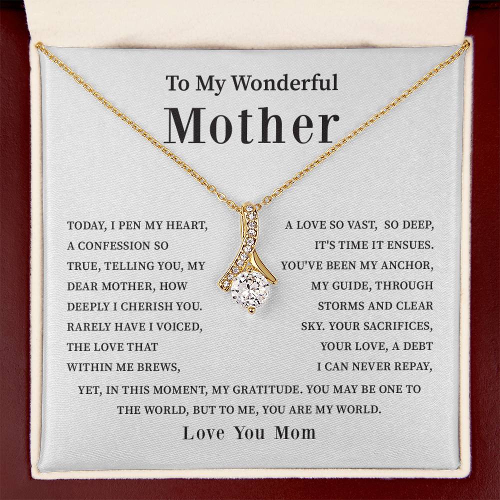 To My Wonderful Mother Love You Forever Mom Necklace Wonderful Mother Necklace Gift Unique Gift For Mother-child Bond Meaningful Gift For Mom Special Occasion Gift For Mom Unique Family Bond Necklace Spiritual Bond With Mom Necklace