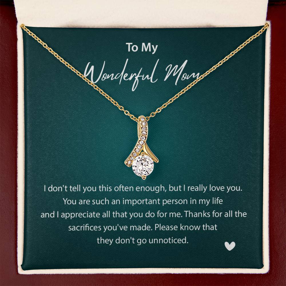 To My Wonderful Mom Wonderful Mom Necklace Gift Unique Gift For Mother-child Bond Unique Gift For Mother-child Bond Necklace For Family Bond Thoughtful Gift For Mother-child Bond Spiritual Bond With Mom Necklace Spiritual Bond With Mom Necklace