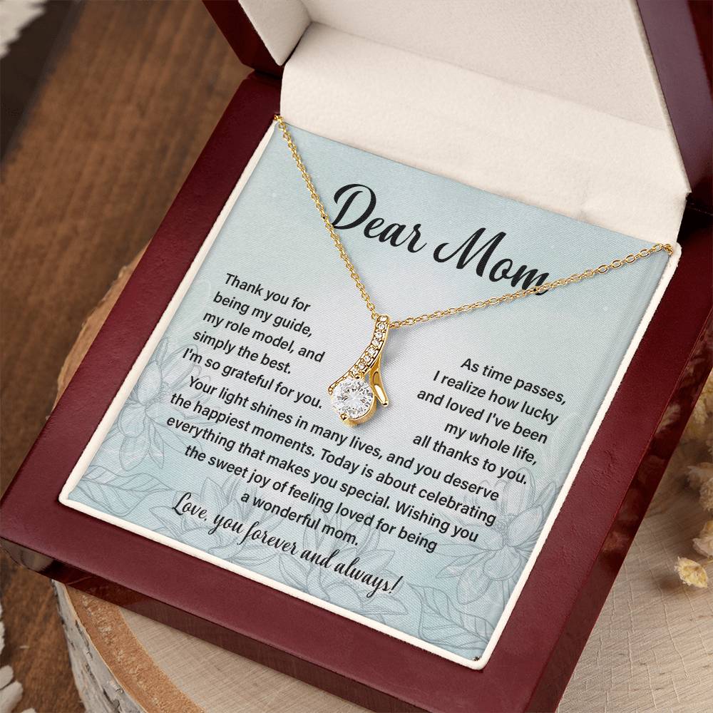 Dear Mom, Guide Pendant For Her Heartfelt Necklace For Love Role Model Jewelry For Mom Thank You Gift Sentimental Necklace Sweet Gift For A Special Woman Appreciation Necklace For Her Thoughtful Gift Sentimental Pendant