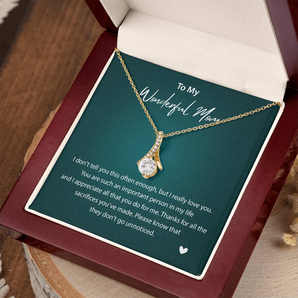 To My Wonderful Mom Wonderful Mom Necklace Gift Unique Gift For Mother-child Bond Unique Gift For Mother-child Bond Necklace For Family Bond Thoughtful Gift For Mother-child Bond Spiritual Bond With Mom Necklace Spiritual Bond With Mom Necklace