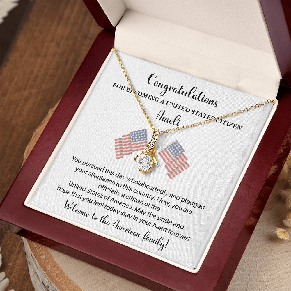 Congratulations Necklace For New U.s. Citizen Necklace For New U.s. Citizen Gift For New Citizen U.s. Citizenship Gift American Pride Necklace Gift For Newly Naturalized Citizen Welcome To America Gift Necklace For Becoming A U.s. Citizen