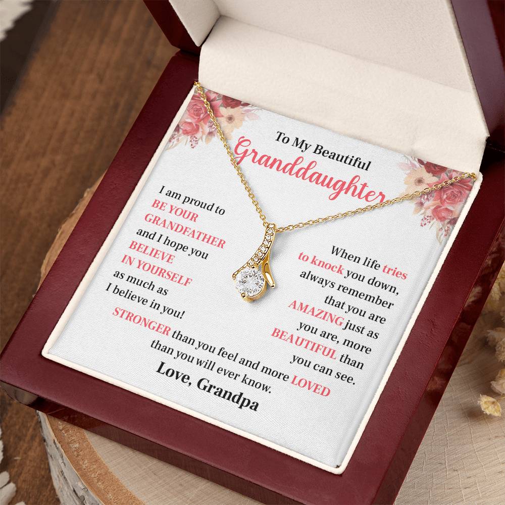 Grandpa to Granddaughter Necklace – You Are Loved & Strong