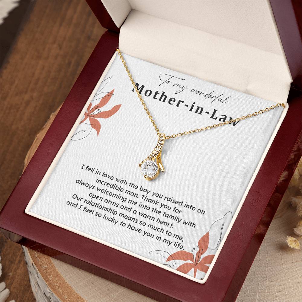 To My Wonderful Mother-in-law Necklace Mother-in-law Necklace Gift Thank You Gift For Mother-in-law Sentimental Mother-in-law Jewelry Jewelry For Mother-in-law Emotional Gift For Mother-in-law Meaningful Gift For Mother-in-law Mother Sentimental Jewelry