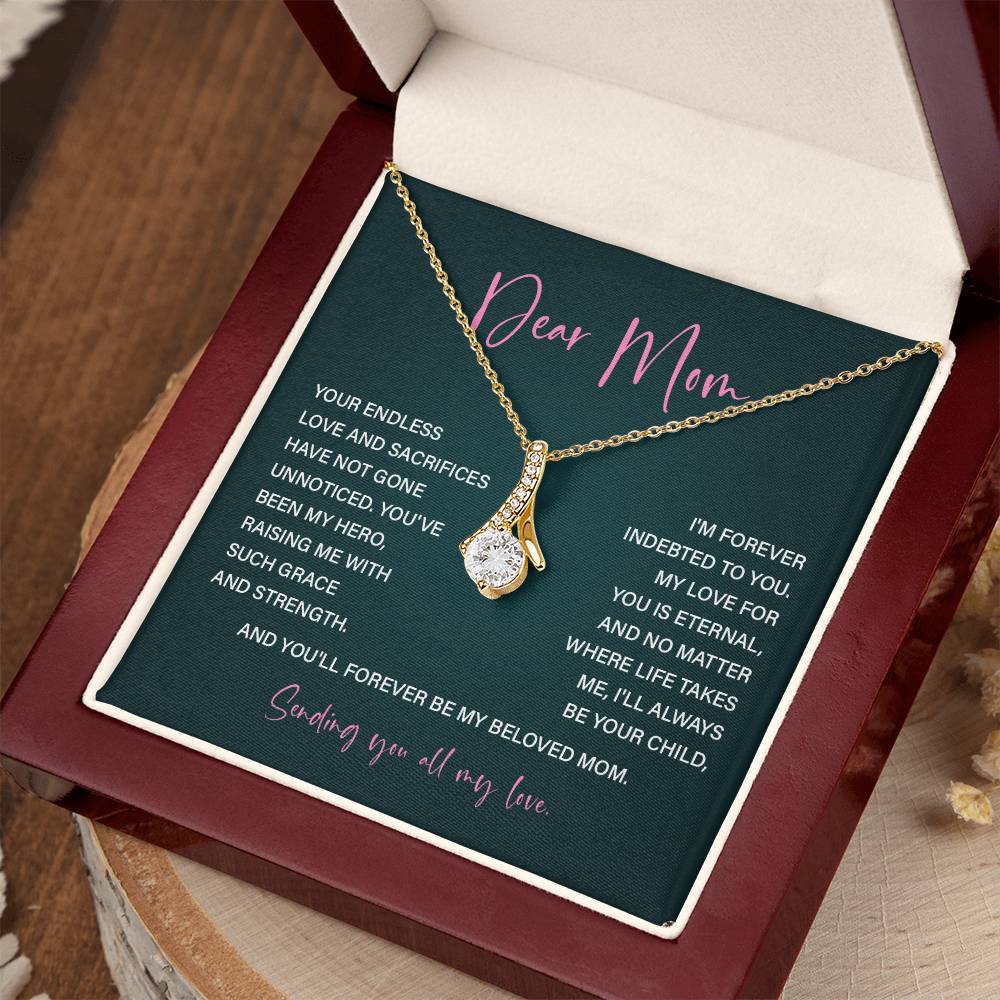 Dear Mom Mother’s Day Necklace For Mom Sentimental Birthday Gift Sentimental Anniversary Gift Christmas Jewelry Gift Best Thank You Gift  Special Necklace Jewelry Gift With Message Card