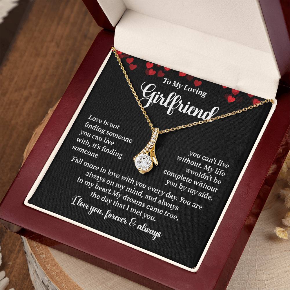 To My Loving Girlfriend Necklace with Message Card