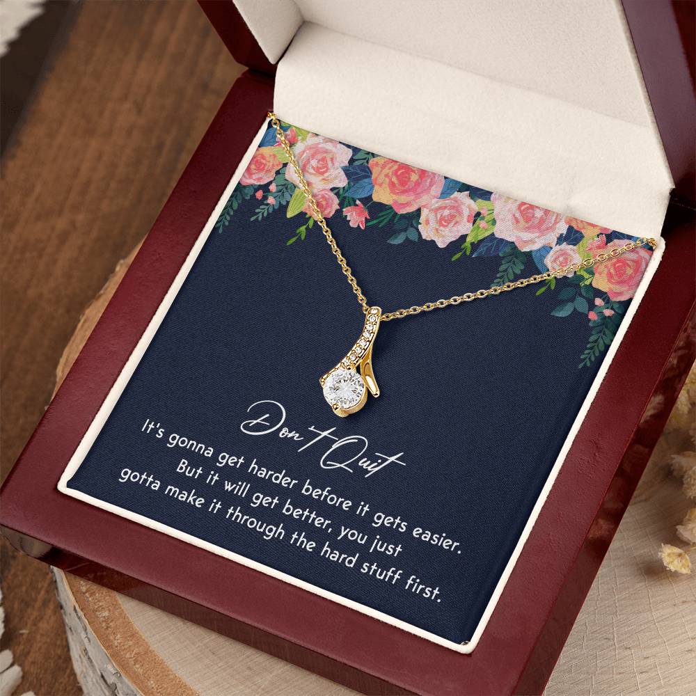 Don't Quit Meaningful Gift Don't Quit Necklace Supportive Gift You Are Strong Necklace Cancer Survivor Jewelry Stronger Necklace Braver Necklace Breast Cancer Necklace For Soulmate Motivational Jewelry Emotional Connection Necklace Never Give Up Necklace