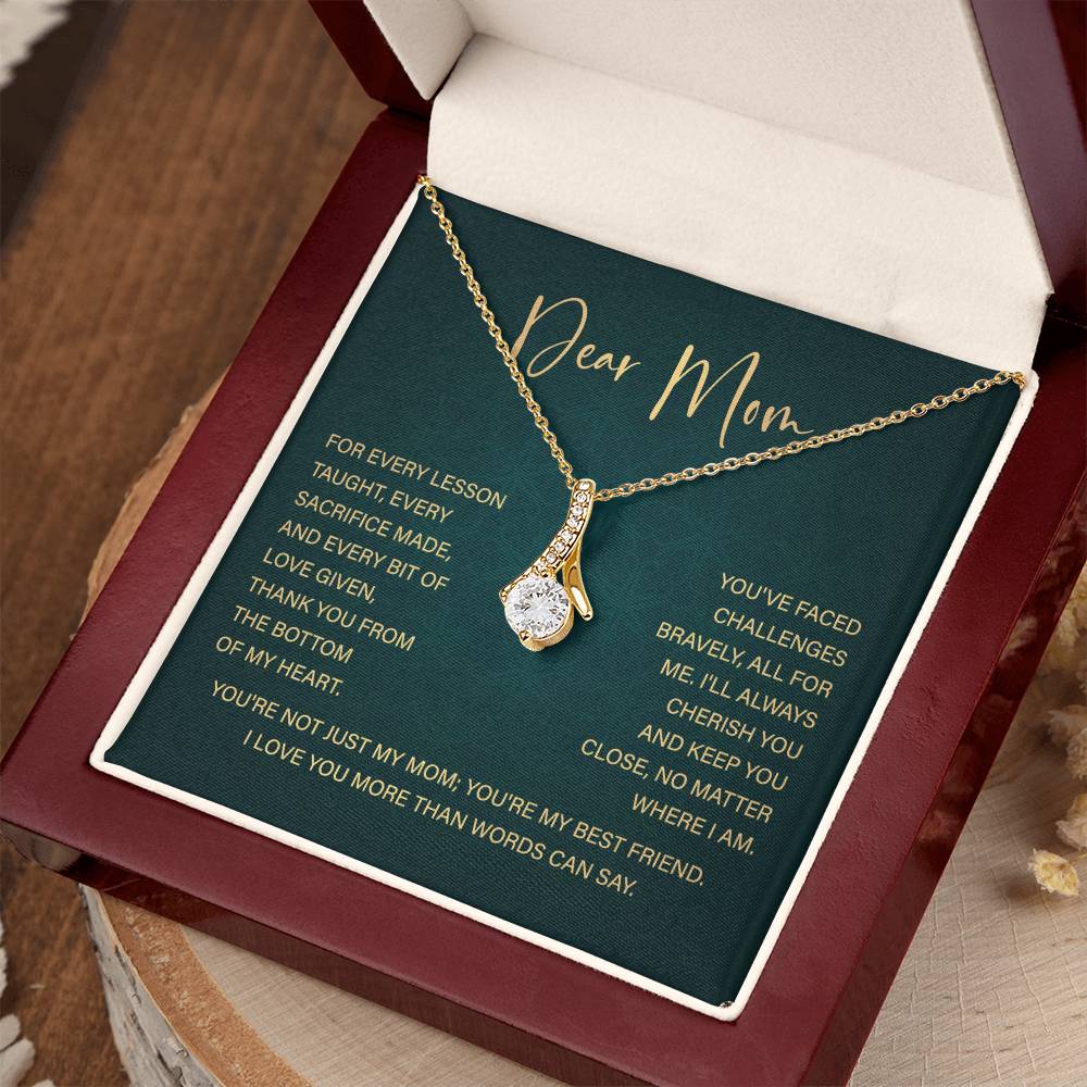 Dear Mom Mother’s Day Necklace From Daughter/son Special Birthday Jewelry For Mother Best Anniversary Necklace Gift Thoughtful Christmas Gift Just Because Necklace Gift Heart-shaped Jewelry Sentimental Necklace With Message Card